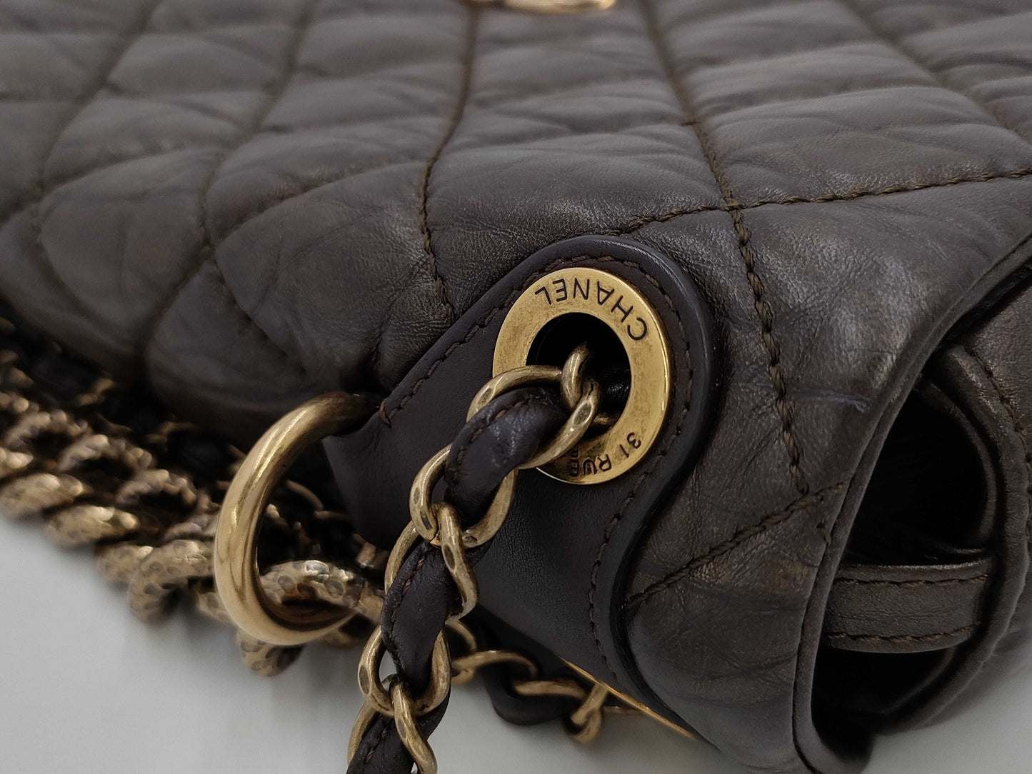 CHANEL Vintage Calfskin Matelasse 2-Way Hand Shoulder Bag, No. 16
