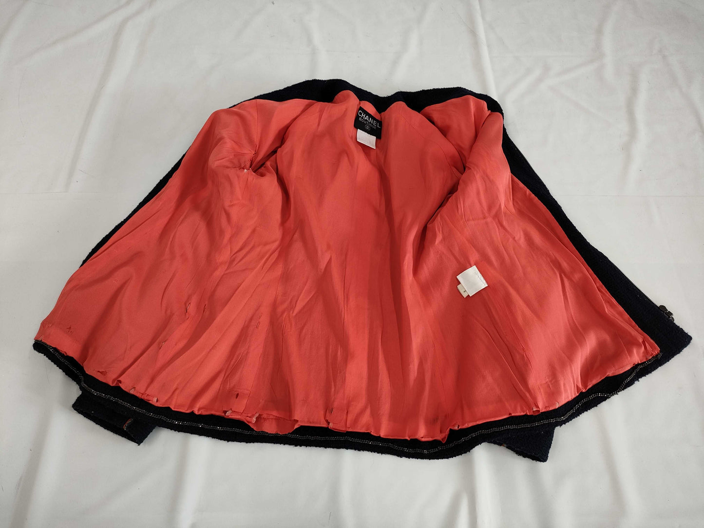 CHANEL Tweed Jacket Zip-Up Size 42 Jacket