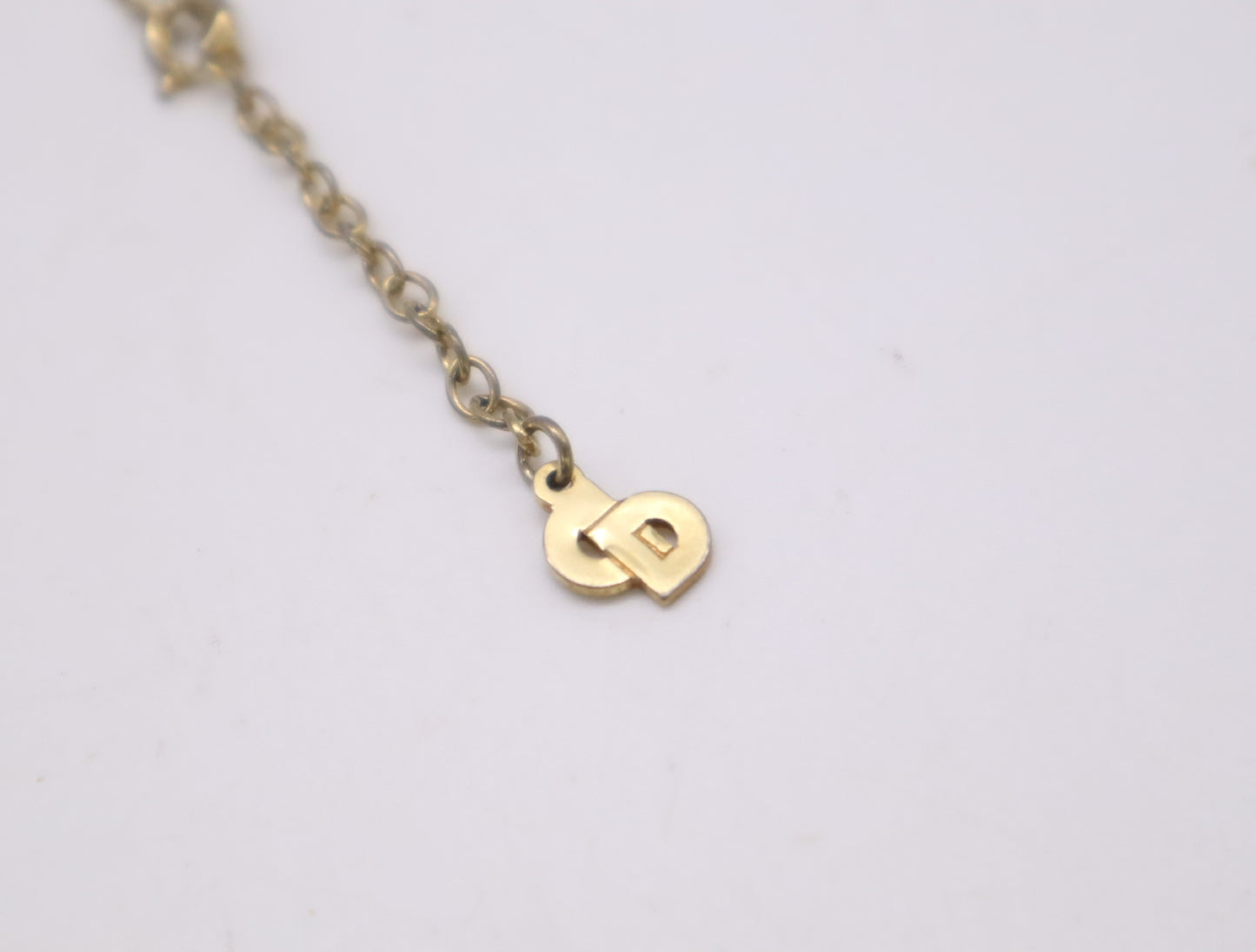 Dior GP Rhinestone CD Logo Necklace in Gold and Black