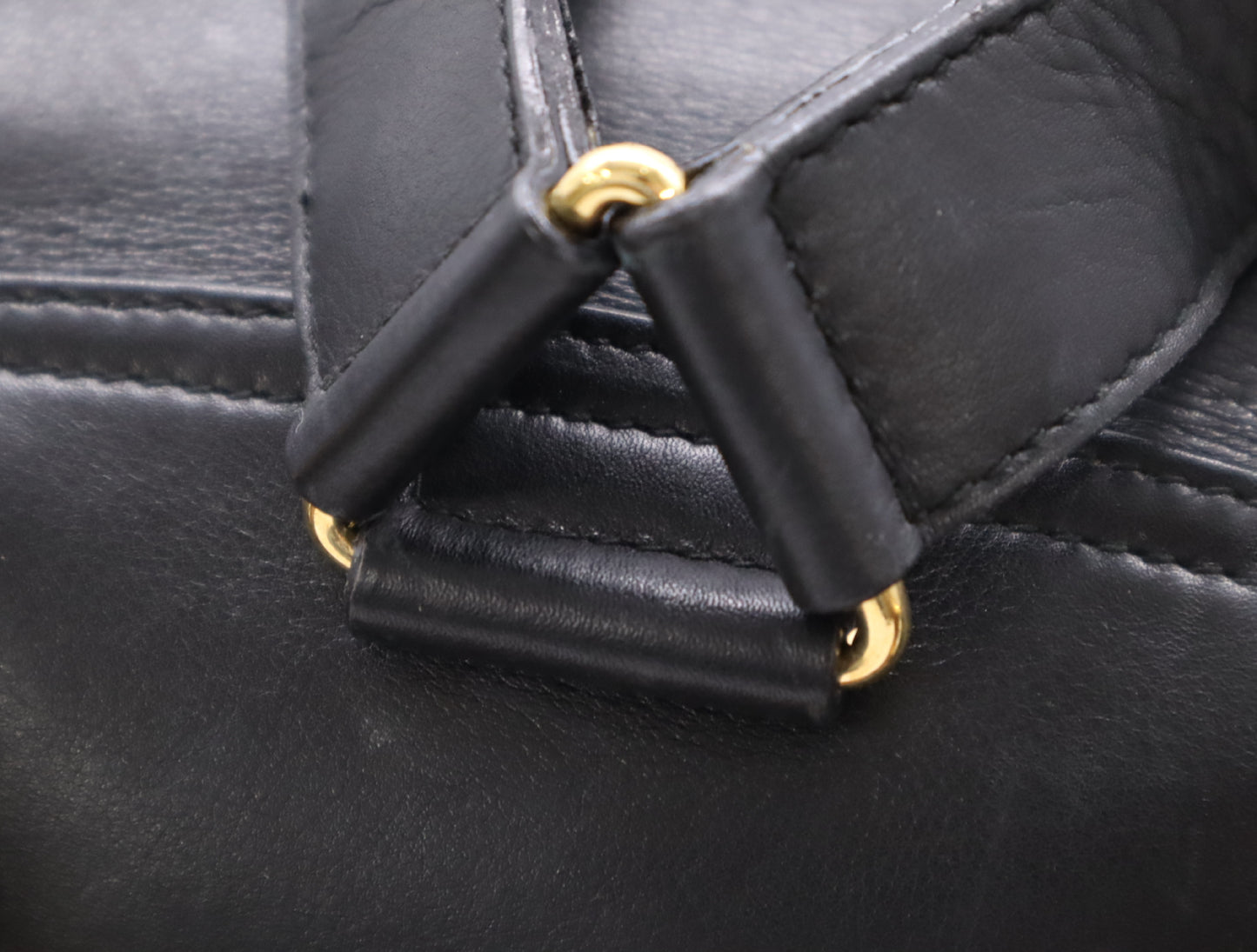 GUCCI 003.58.0016 Leather Bamboo Backpack Black Backpack