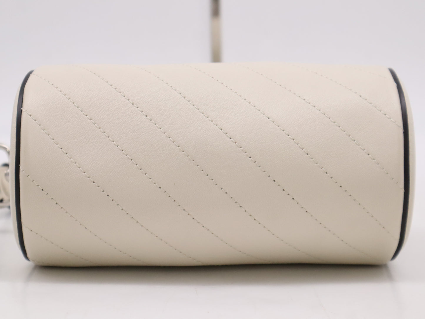 GUCCI 760170 Blondie Leather Shoulder Bag in White with Dust Bag