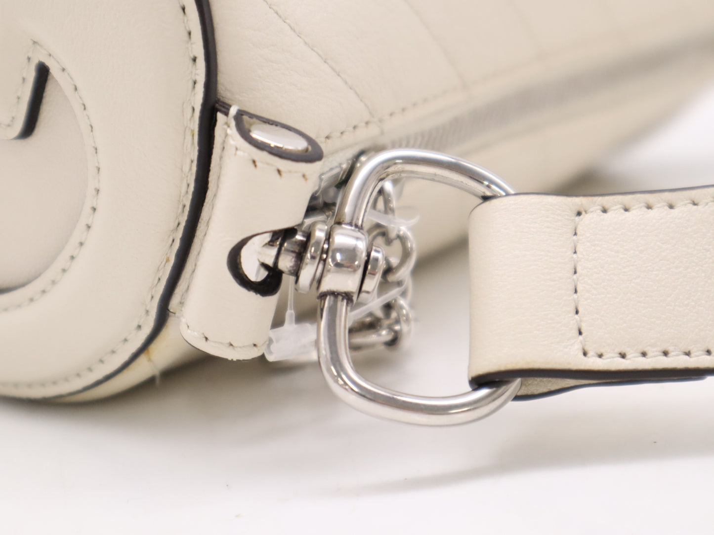 GUCCI 760170 Blondie Leather Shoulder Bag in White with Dust Bag