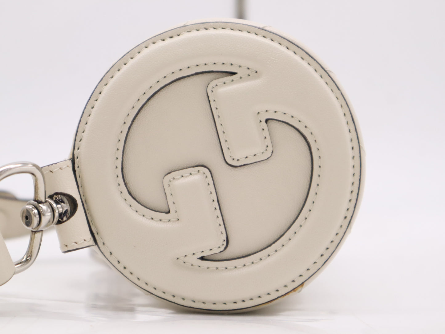 GUCCI 760170 Blondie Leather Shoulder Bag in White with Dust Bag