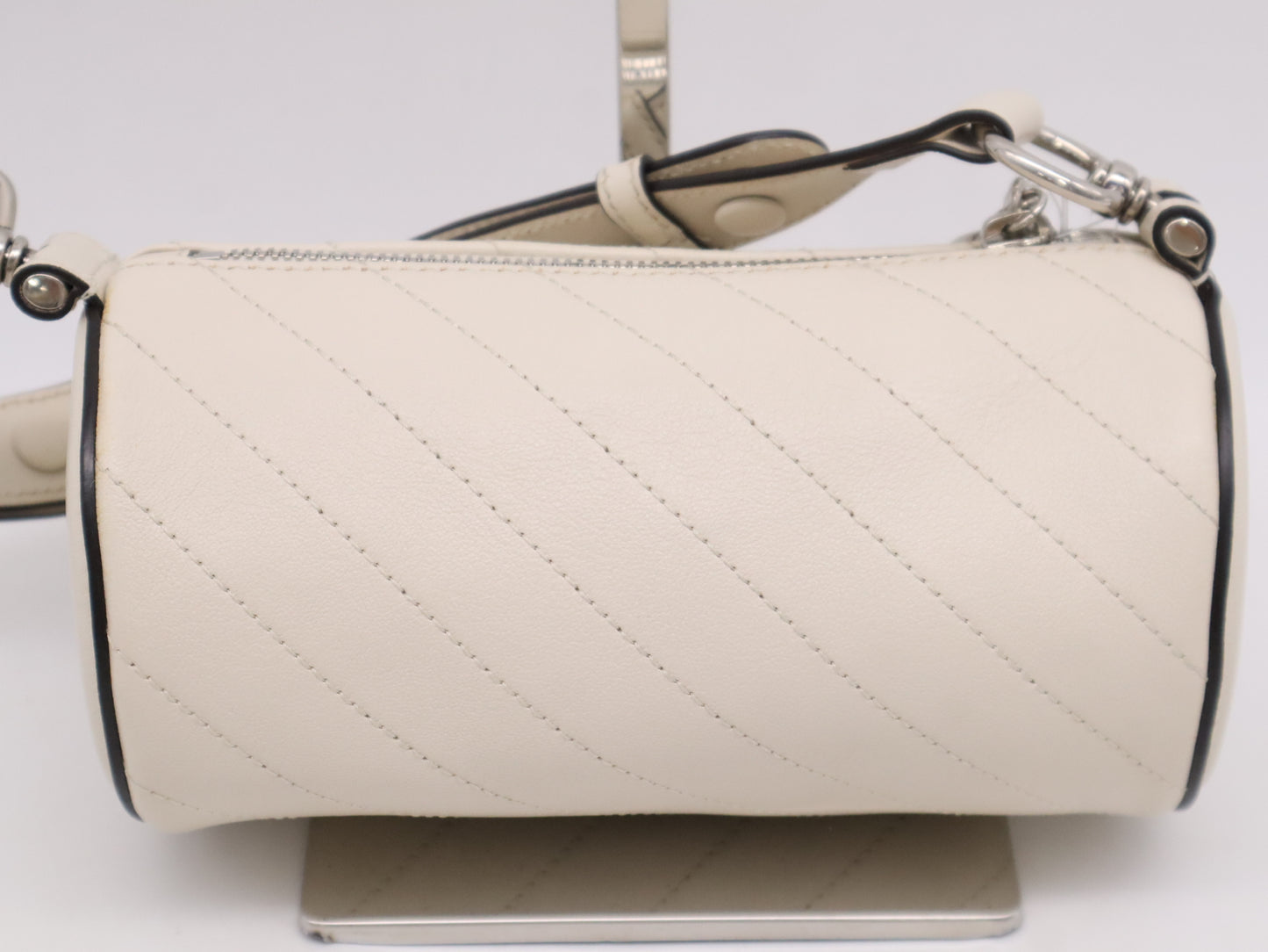 GUCCI 760170 Blondie Leather Shoulder Bag in White with Dust Bag