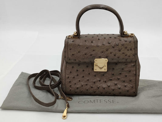 Comtesse 2-Way Ostrich Shoulder Bag