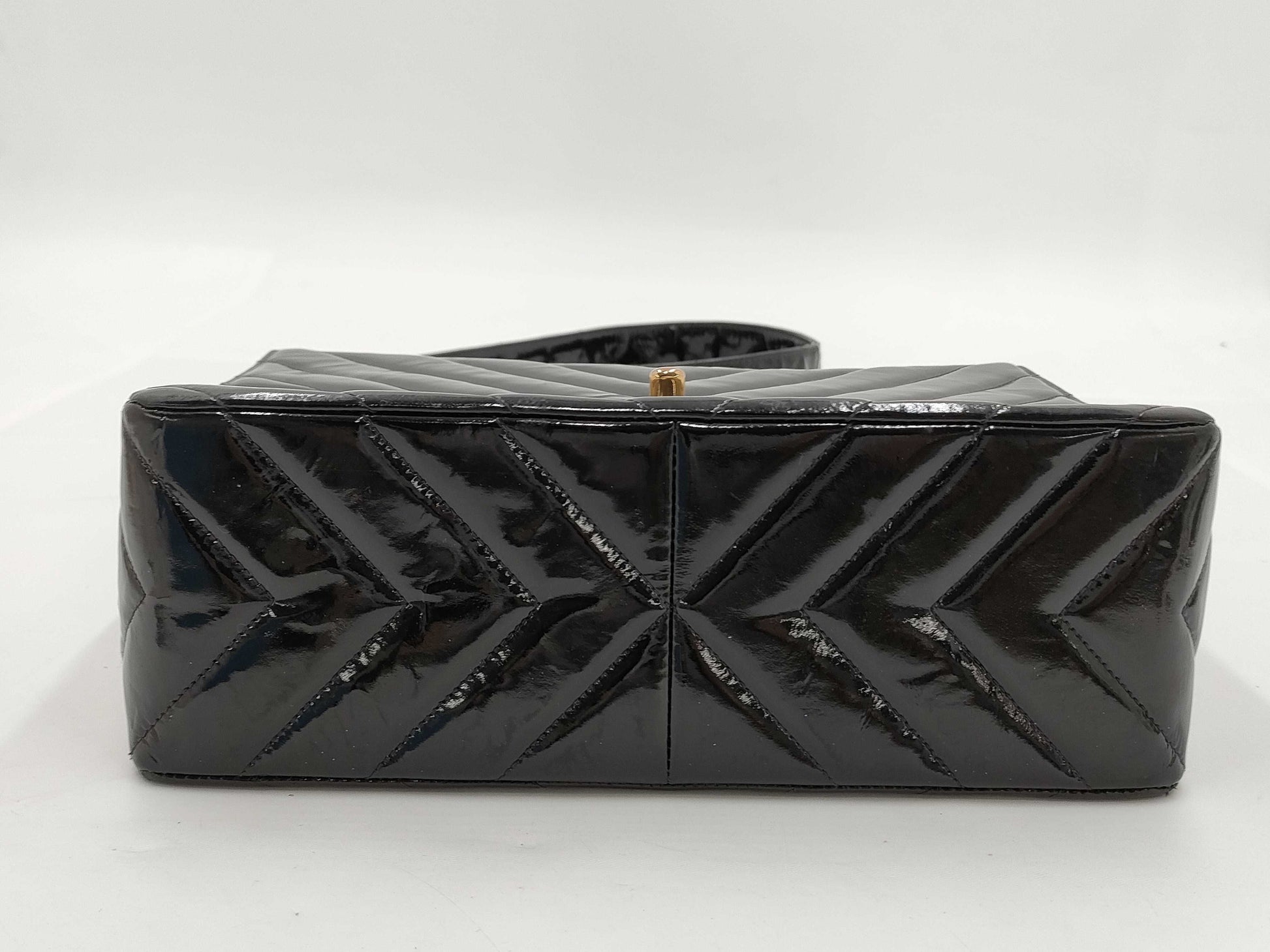 CHANEL Patent Black Shoulder Bag