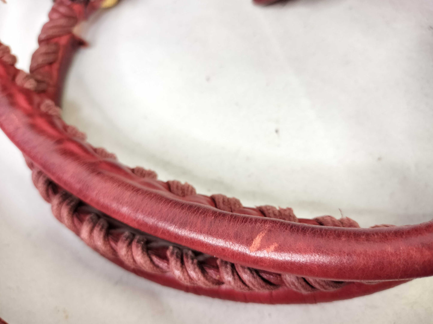 BALENCIAGA The Giant City Leather 2-Way Handbag, Red, 173084, Frayed.