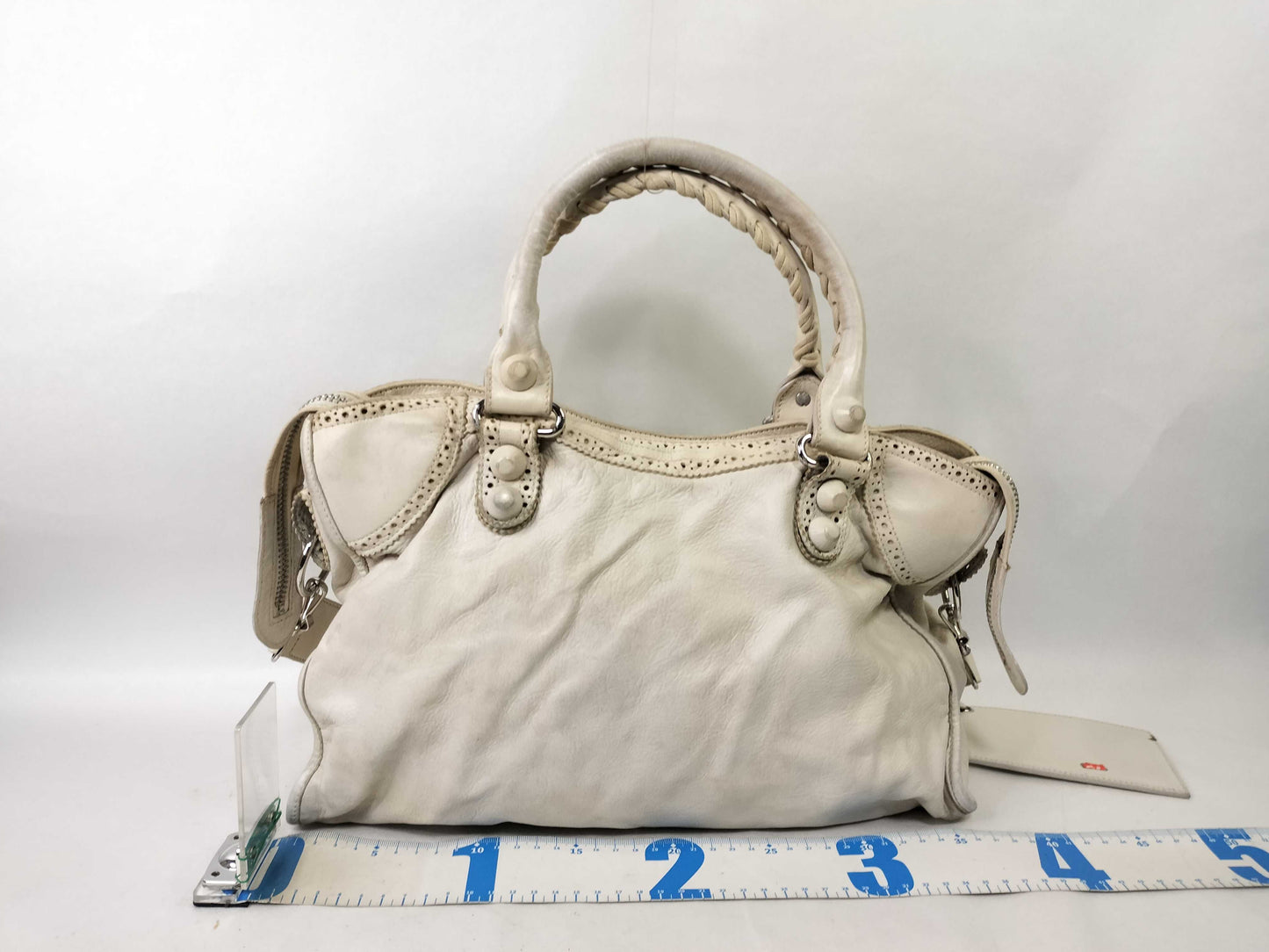 BALENCIAGA The Giant City Leather 2-Way Bag 258044 with Strap, Stained Handbag