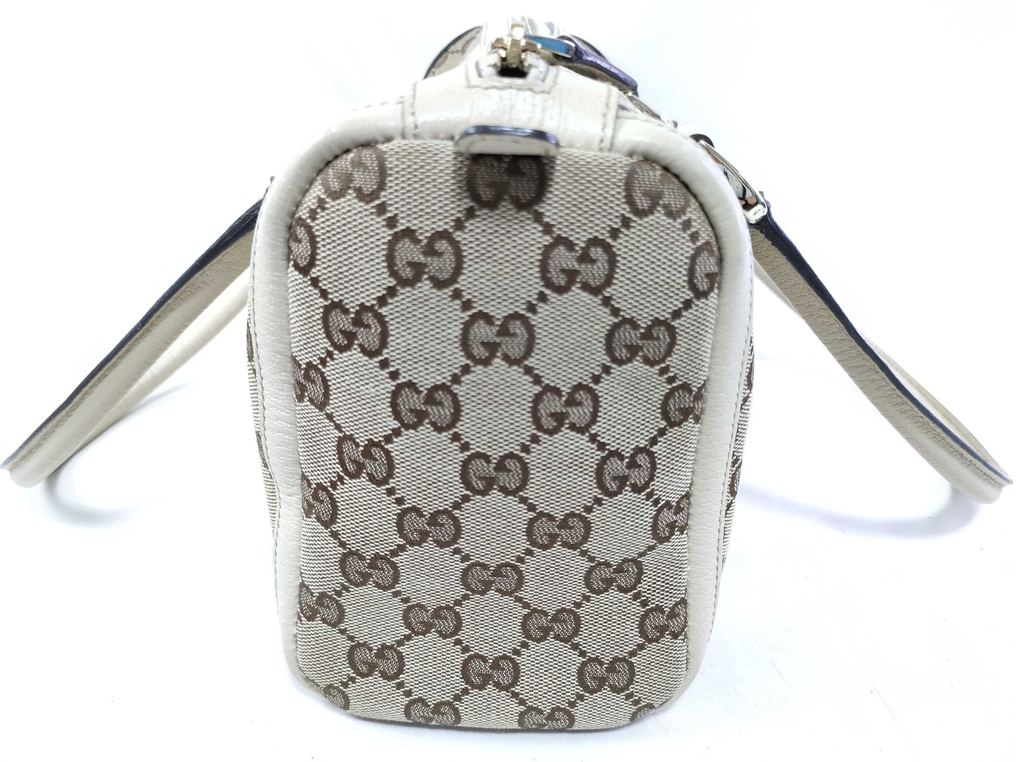 GUCCI GG Canvas Canvas and Leather Shoulder Bag Brown and Beige 130942 Handbag