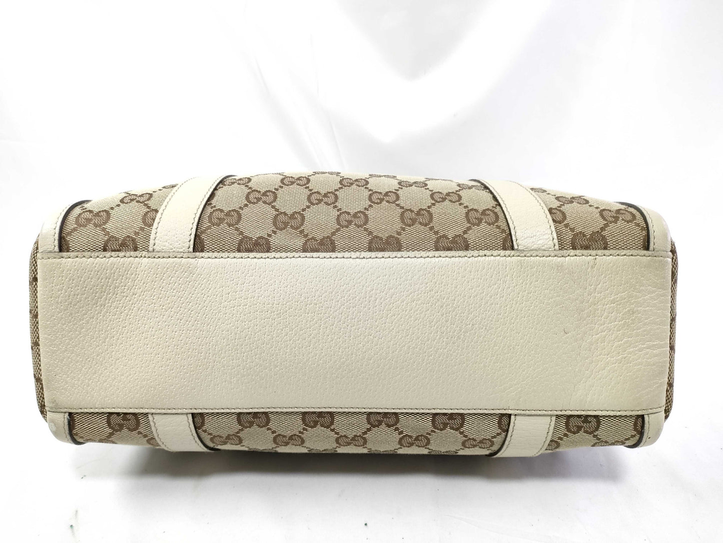 GUCCI GG Canvas Canvas and Leather Shoulder Bag Brown and Beige 130942 Handbag