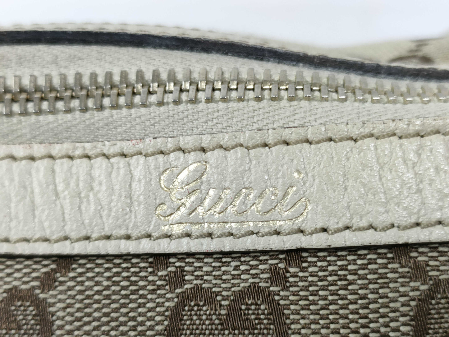 GUCCI GG Canvas Canvas and Leather Shoulder Bag Brown and Beige 130942 Handbag