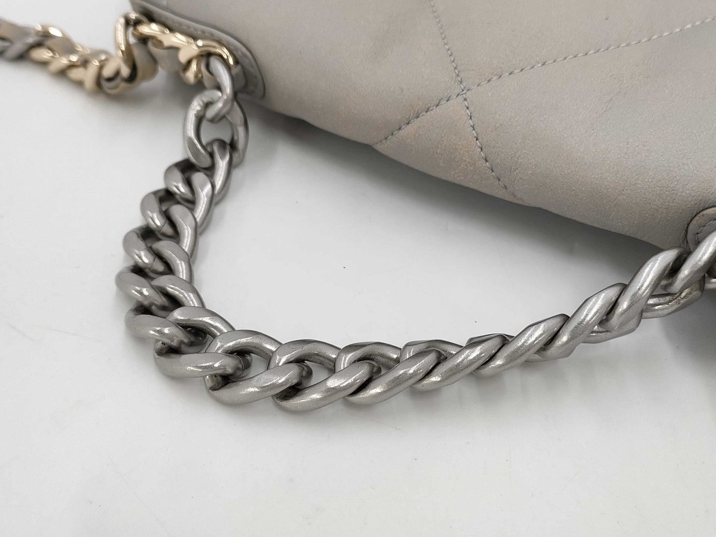 CHANEL Lambskin Ivory Shoulder Bag