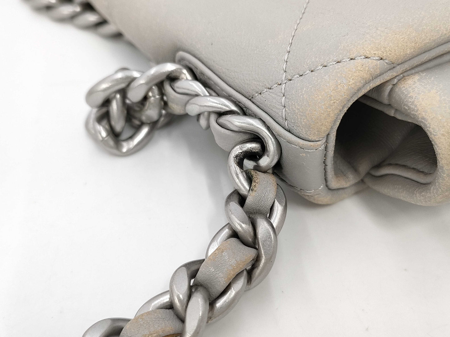 CHANEL Lambskin Ivory Shoulder Bag
