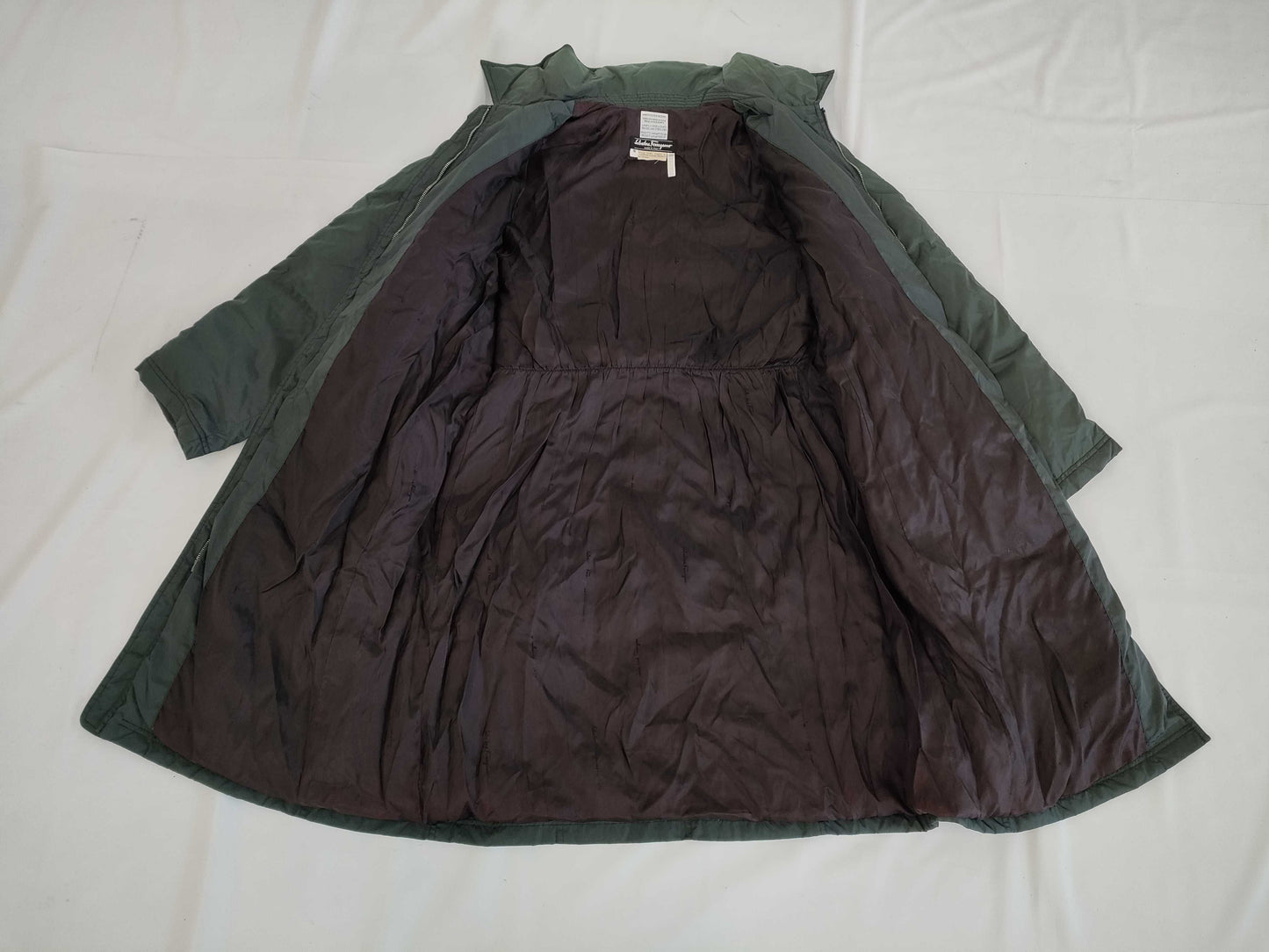 Salvatore Ferragamo Long Down Coat with Belt