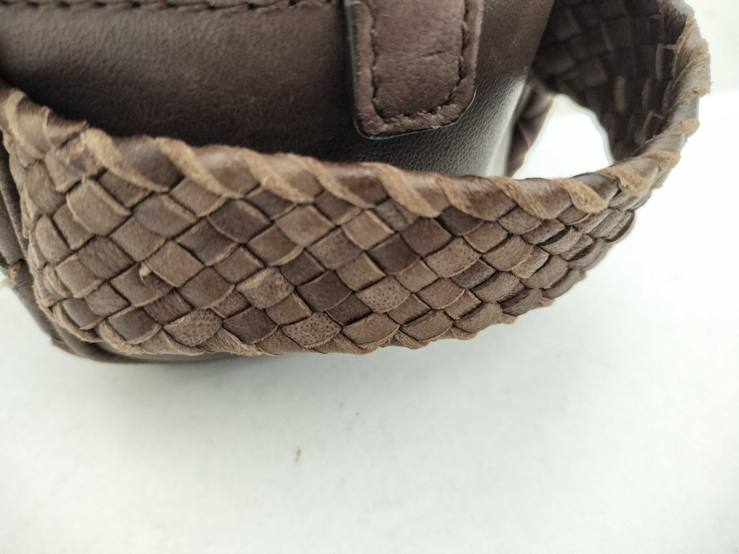 BOTTEGA VENETA Intrecciato Falorni Leather Second Bag, Brown