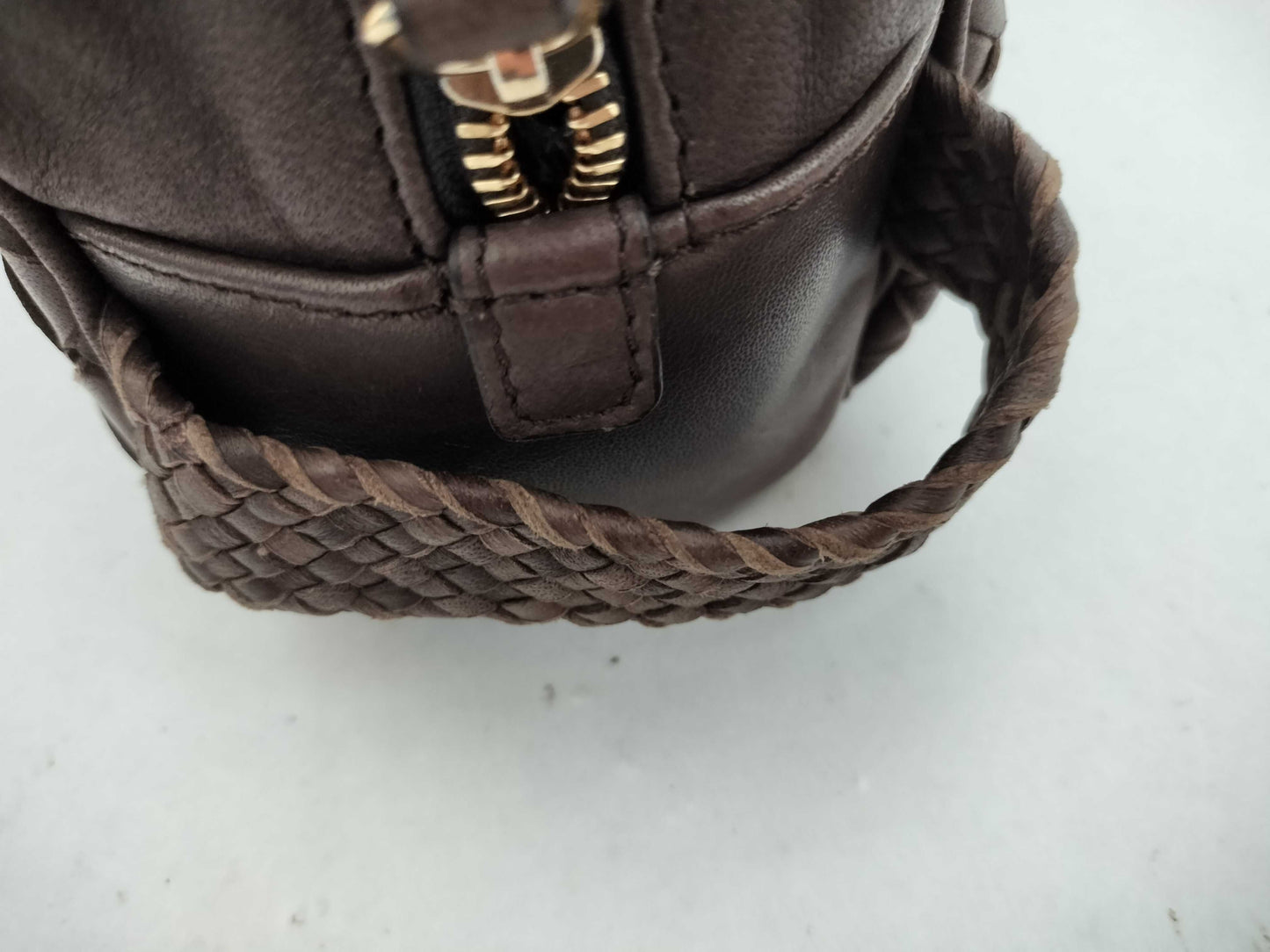 BOTTEGA VENETA Intrecciato Falorni Leather Second Bag, Brown