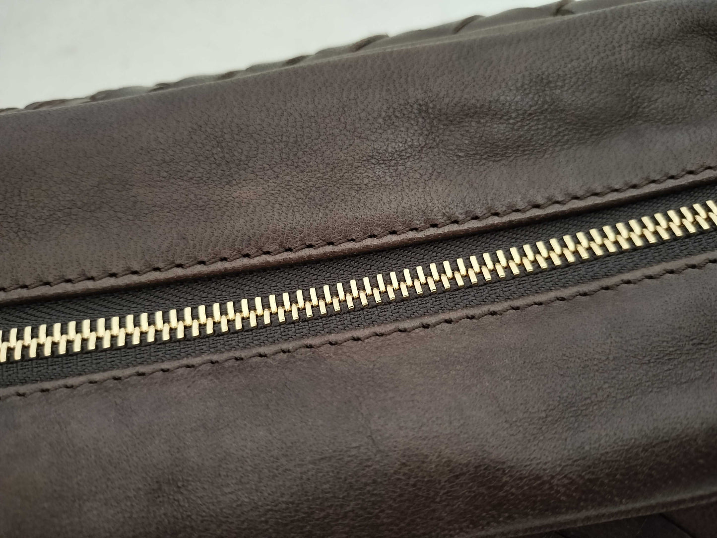 BOTTEGA VENETA Intrecciato Falorni Leather Second Bag, Brown