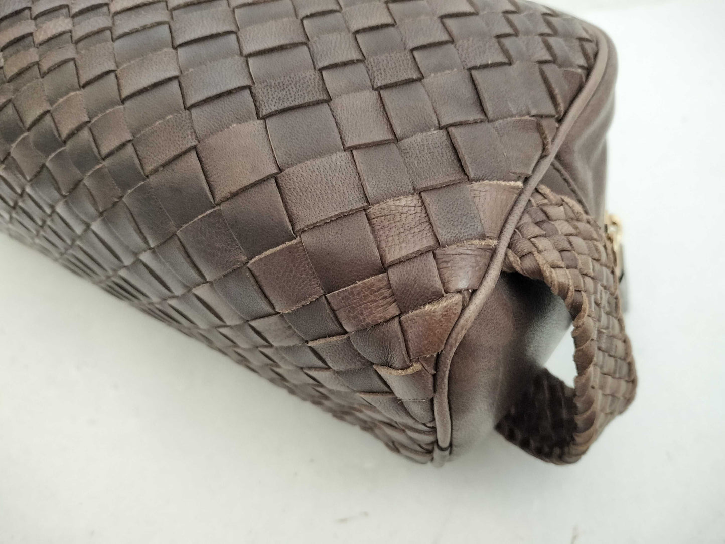 BOTTEGA VENETA Intrecciato Falorni Leather Second Bag, Brown