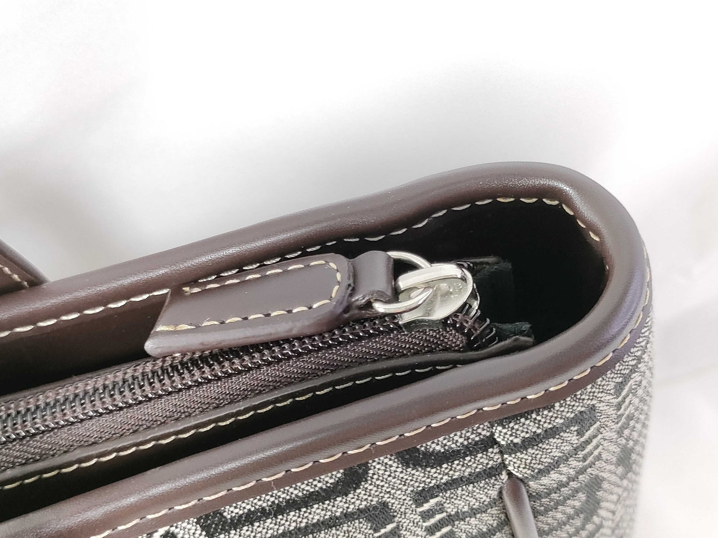 BALENCIAGA Canvas and Leather Handbag Brown and Black Tote Bag