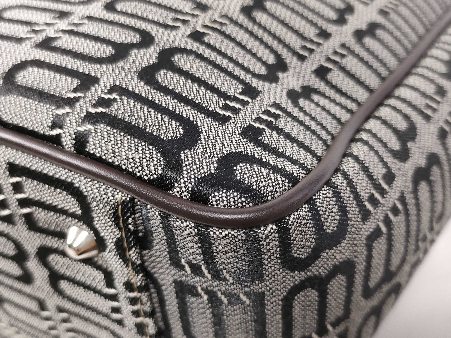 BALENCIAGA Canvas and Leather Handbag Brown and Black Tote Bag