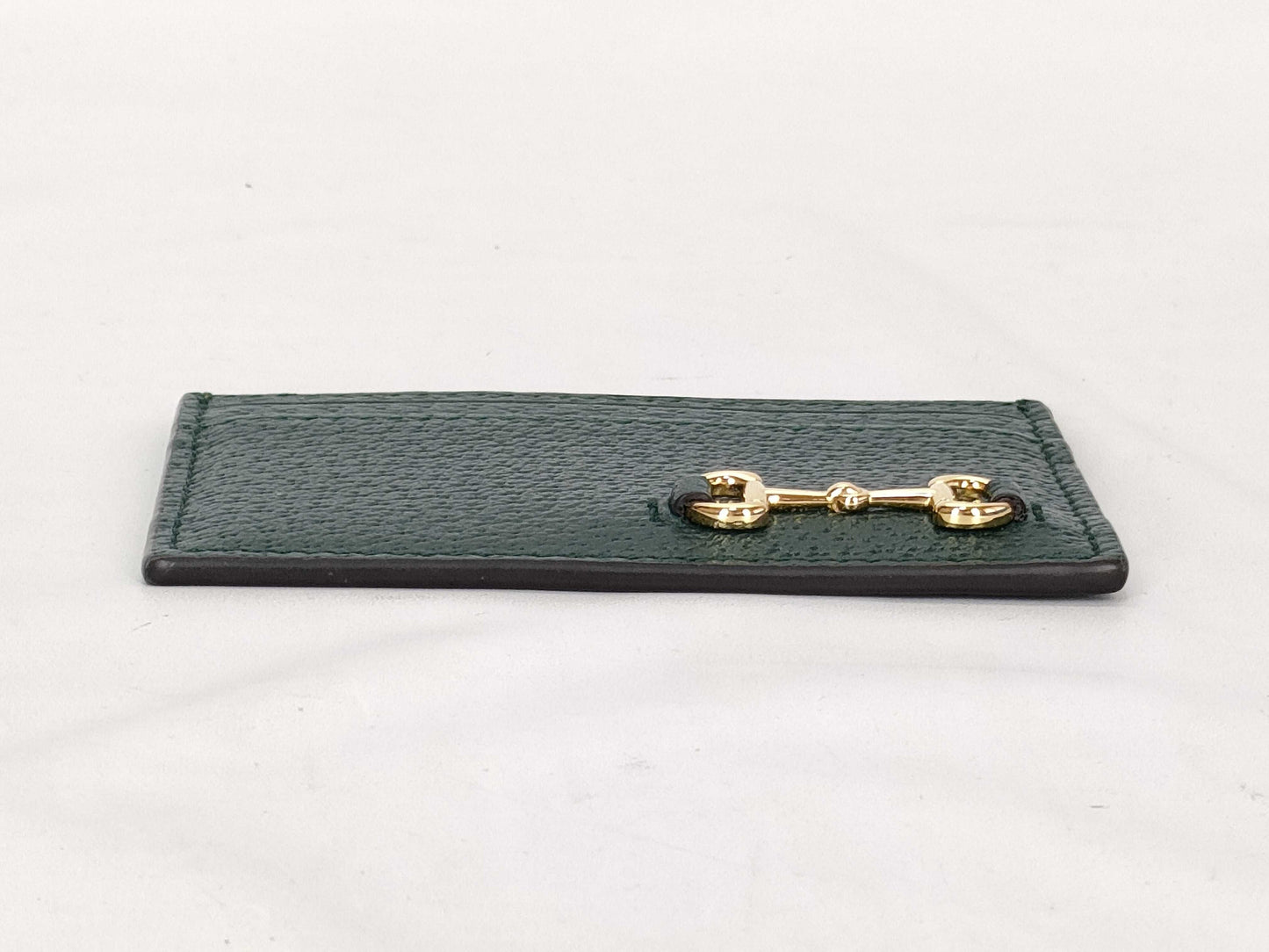 GUCCI Horsebit Leather Card Case 700469/0416 Green Card Case/Pass Case/Business Card Holder