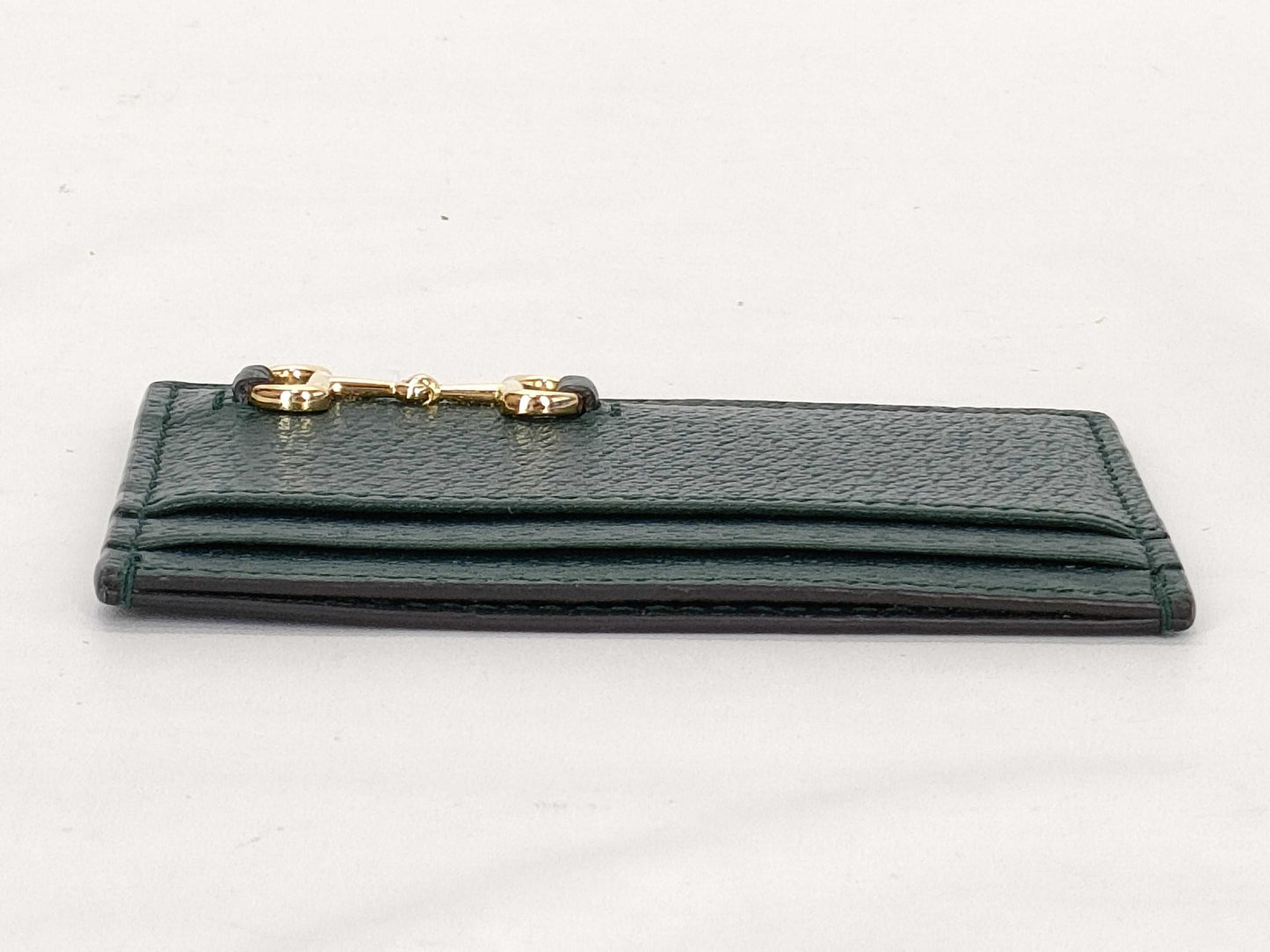 GUCCI Horsebit Leather Card Case 700469/0416 Green Card Case/Pass Case/Business Card Holder