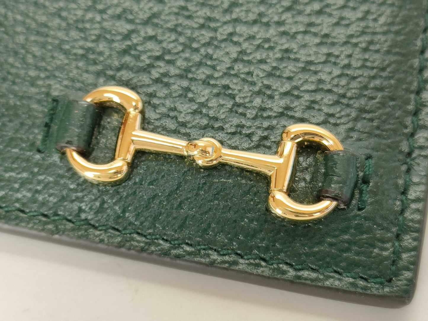 GUCCI Horsebit Leather Card Case 700469/0416 Green Card Case/Pass Case/Business Card Holder