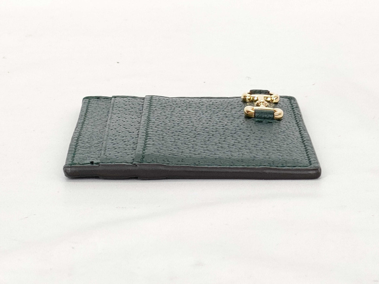 GUCCI Horsebit Leather Card Case 700469/0416 Green Card Case/Pass Case/Business Card Holder