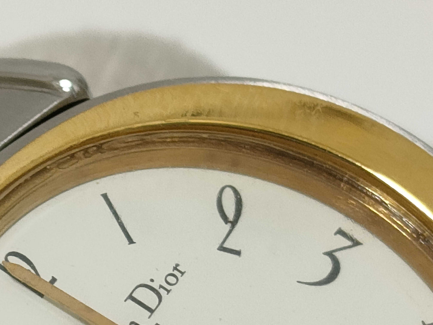 Dior Christian Dior D76-200 AX7998 SS/GP/QZ White Dial Women's Watch