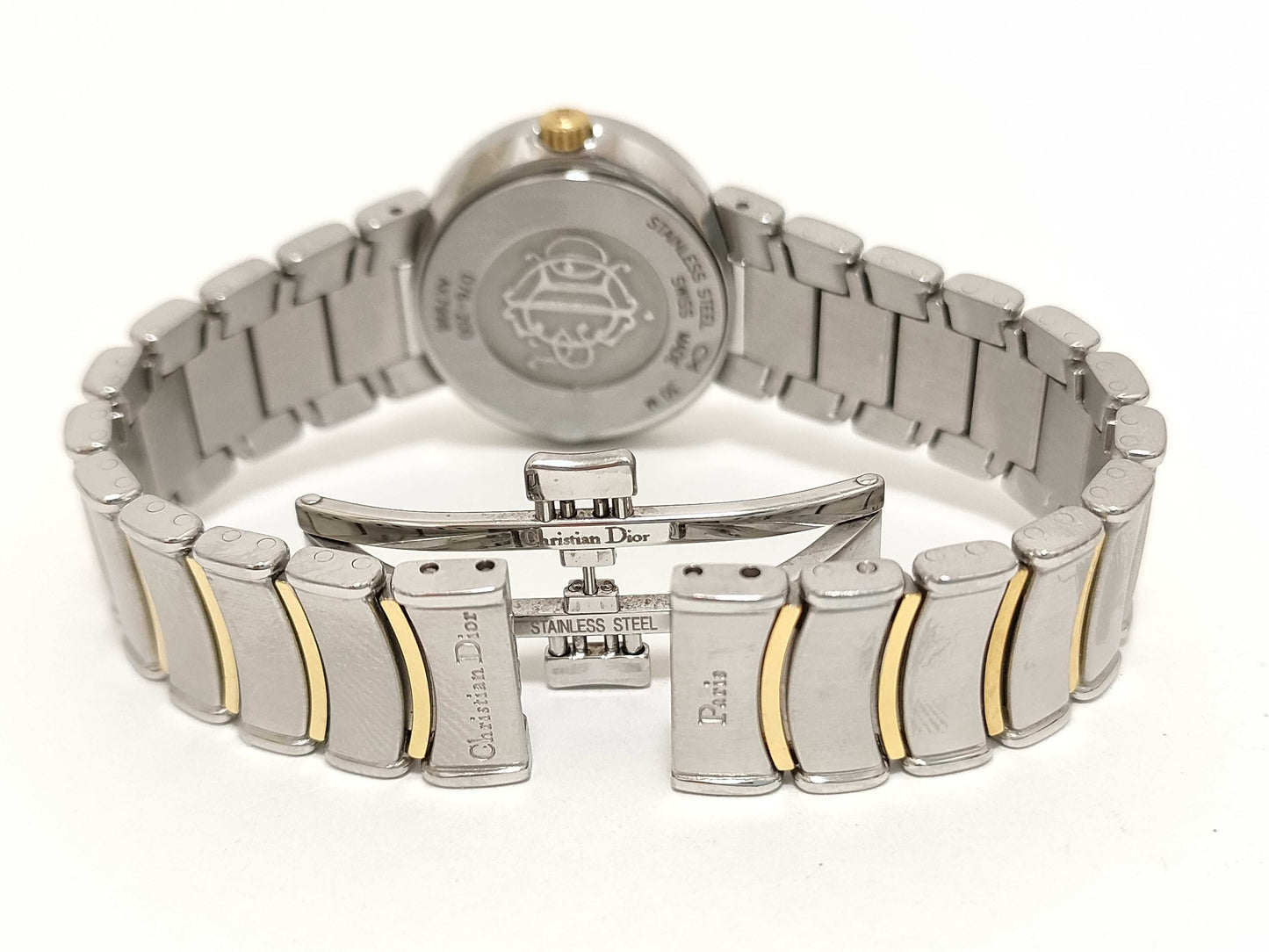 Dior Christian Dior D76-200 AX7998 SS/GP/QZ White Dial Women's Watch