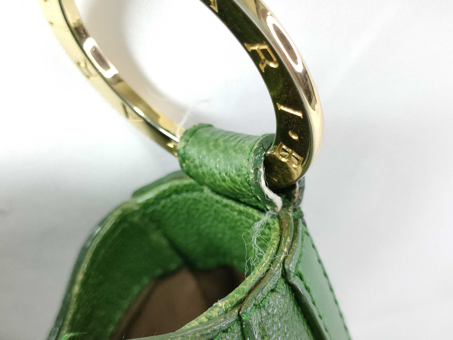 BVLGARI Chandra Line Leather One-Shoulder Bag Green Handbag