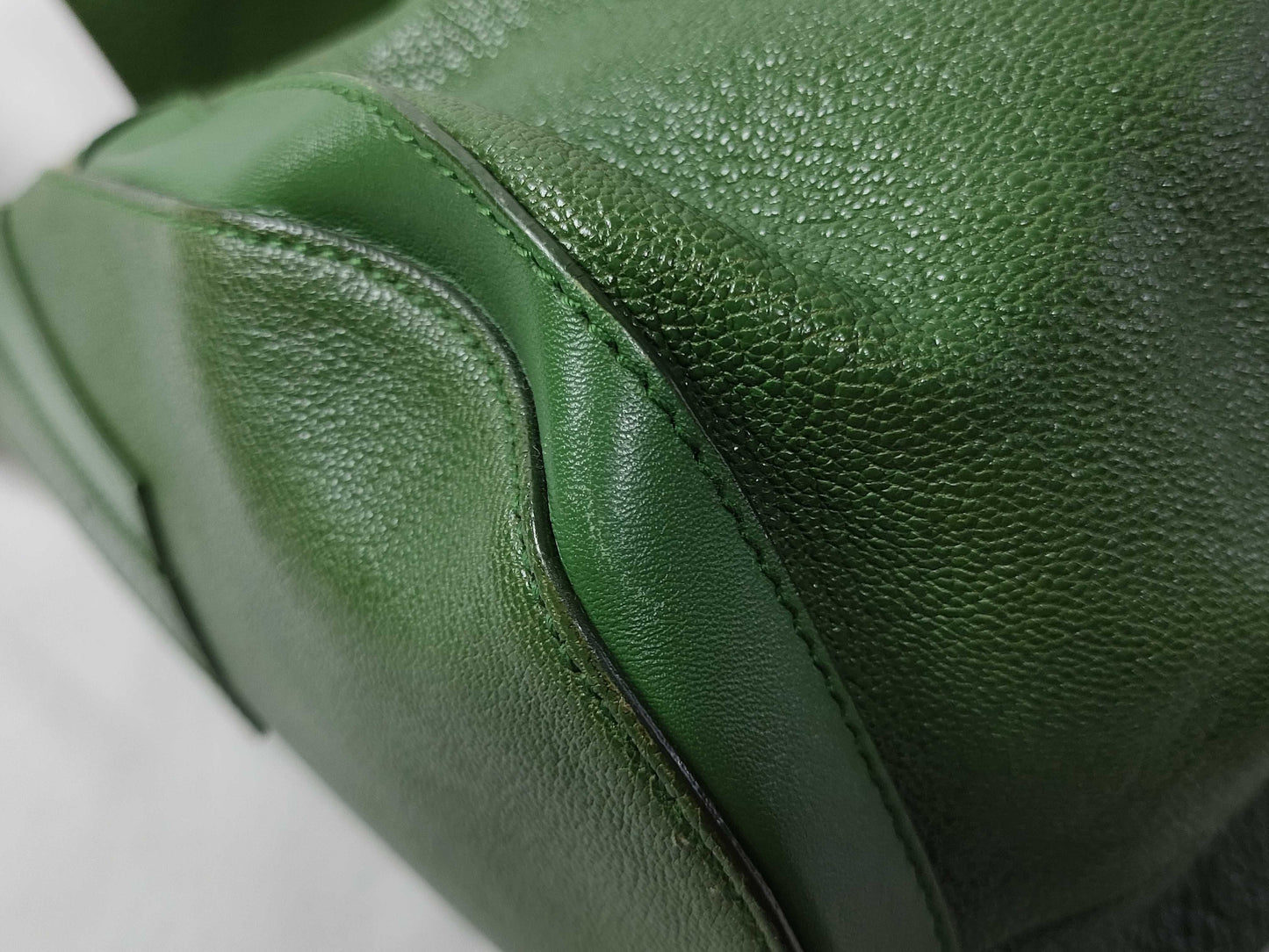 BVLGARI Chandra Line Leather One-Shoulder Bag Green Handbag