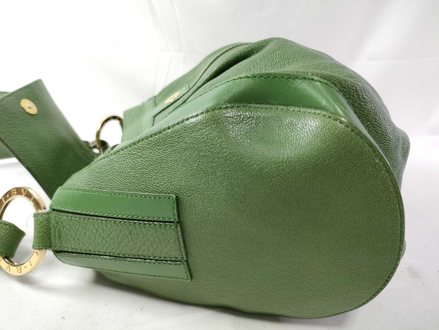 BVLGARI Chandra Line Leather One-Shoulder Bag Green Handbag