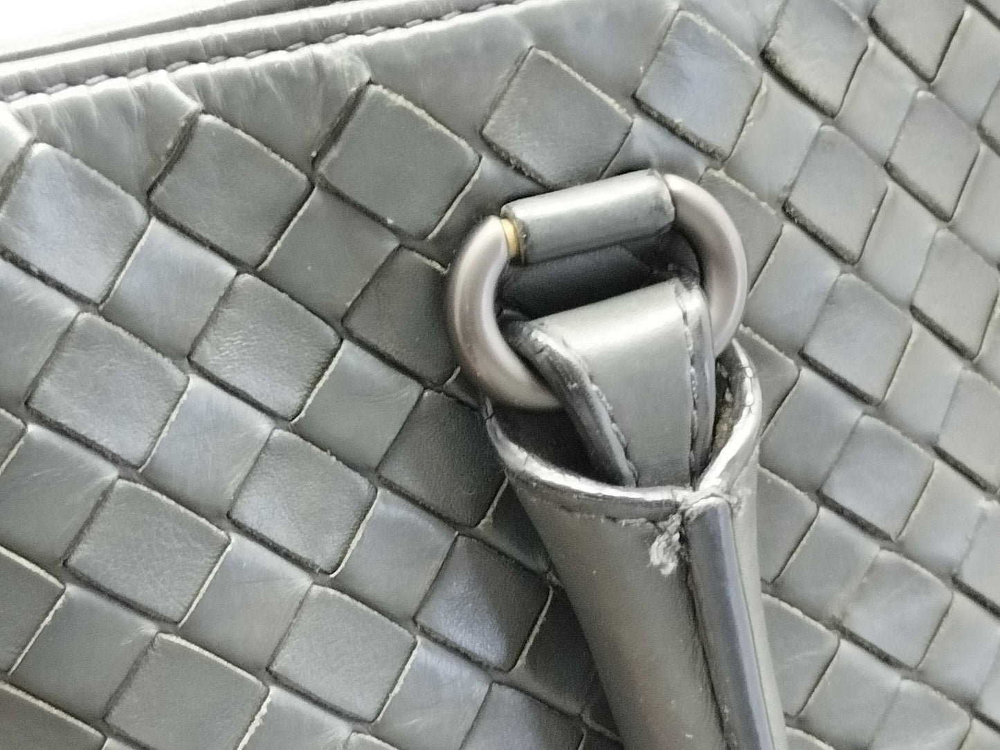 BOTTEGA VENETA Intrecciato Leather 2-Way Handbag B05350502V Gray Shoulder Bag