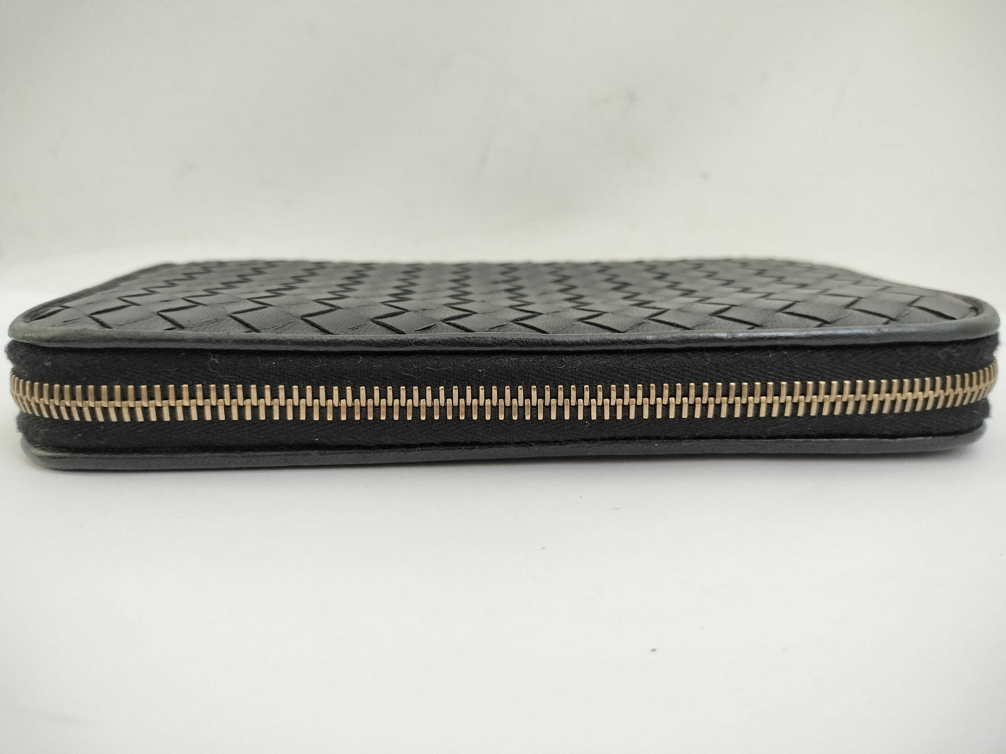 BOTTEGA VENETA Intrecciato Leather Long Wallet with Zip-Around Design, Black, 114076 V0013 1000