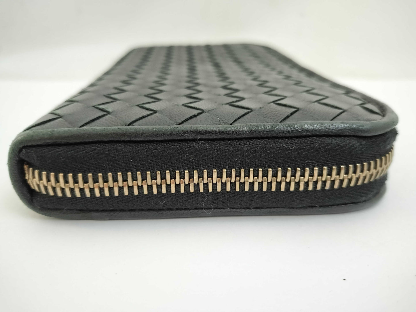 BOTTEGA VENETA Intrecciato Leather Long Wallet with Zip-Around Design, Black, 114076 V0013 1000