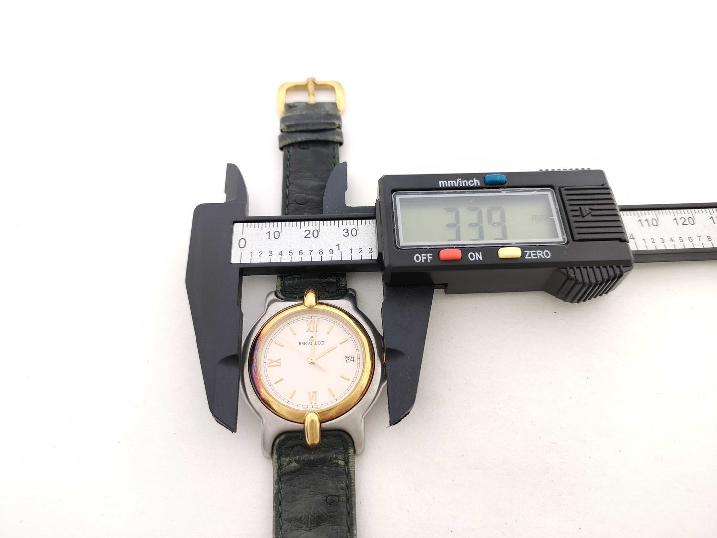 Bertolucci Model Number 113.8050.49 Serial Number 51513 GP/SS/Leather/QZ White Dial Non-Working/No Operational Guarantee Men's Watch
