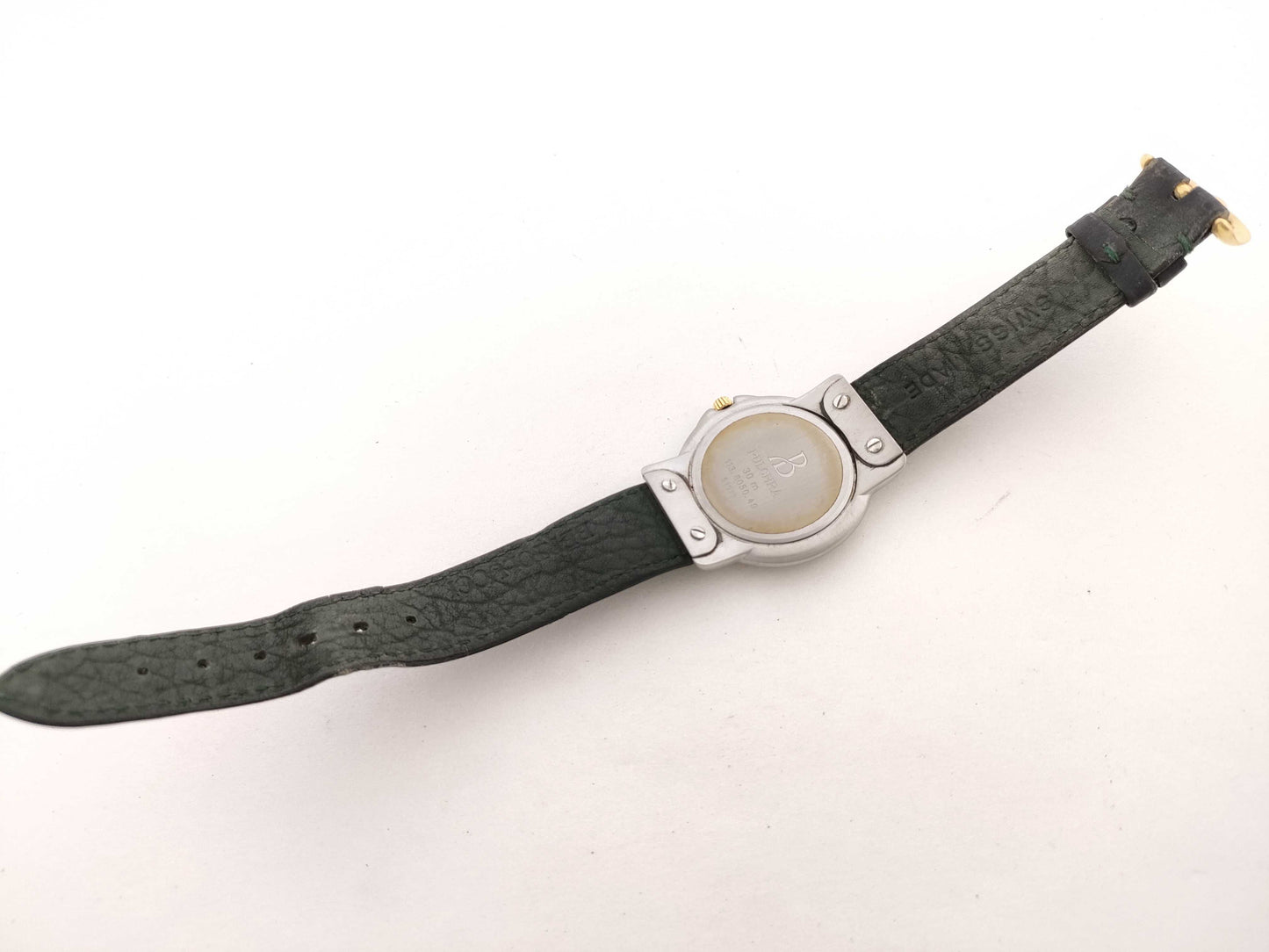 Bertolucci Model Number 113.8050.49 Serial Number 51513 GP/SS/Leather/QZ White Dial Non-Working/No Operational Guarantee Men's Watch