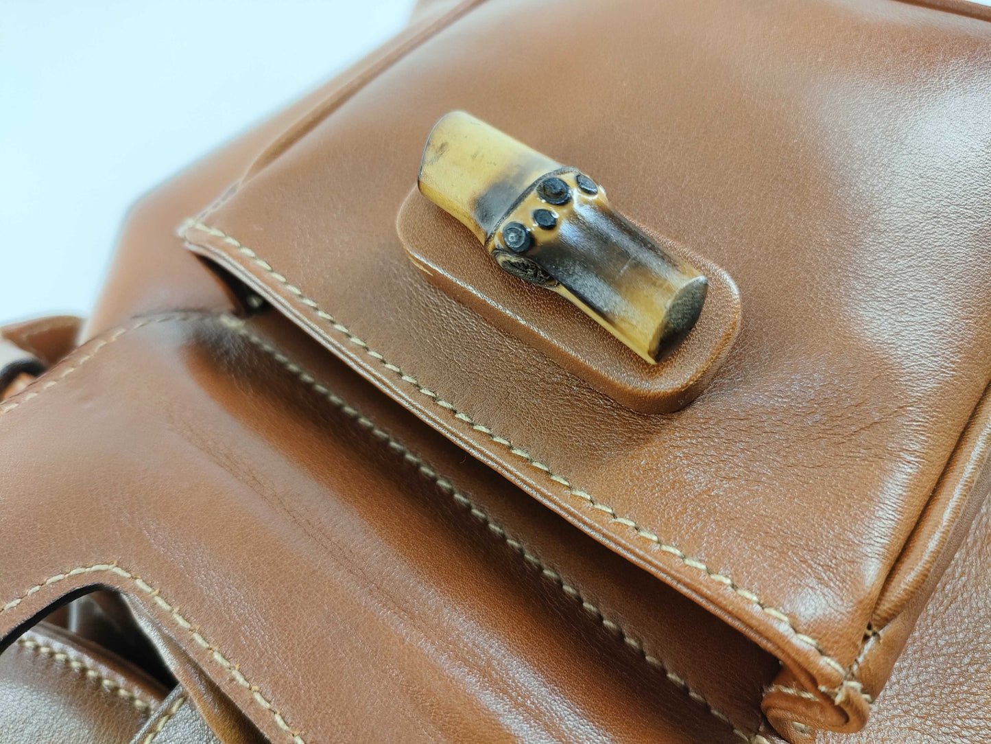 GUCCI Bamboo Leather Backpack 003・2058・0030 Brown Backpack