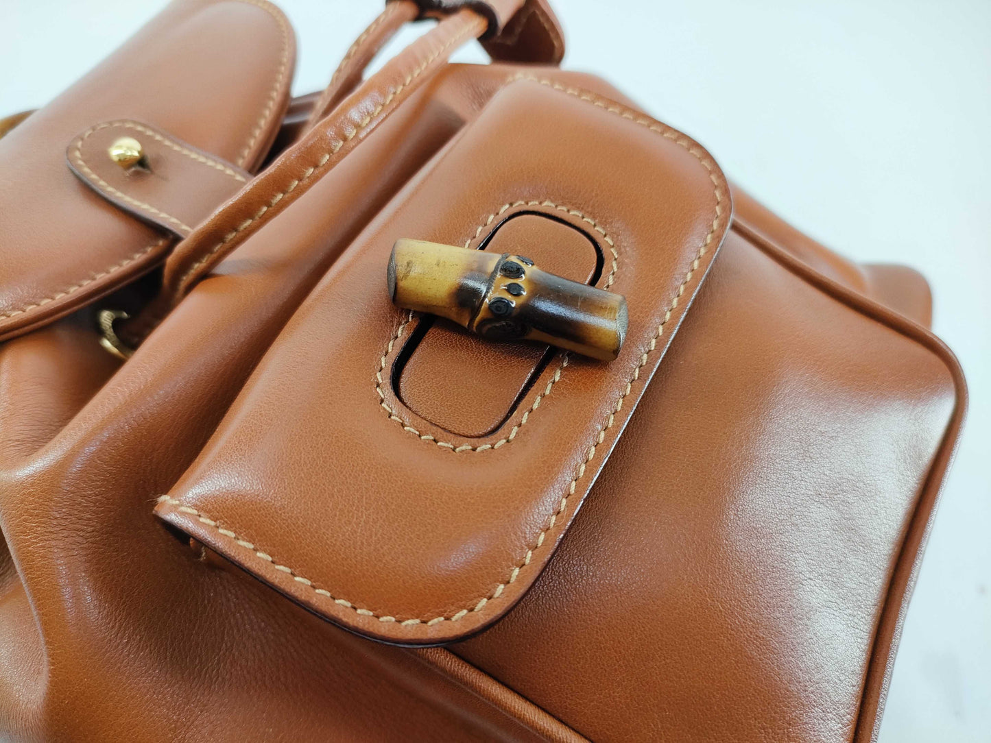 GUCCI Bamboo Leather Backpack 003・2058・0030 Brown Backpack