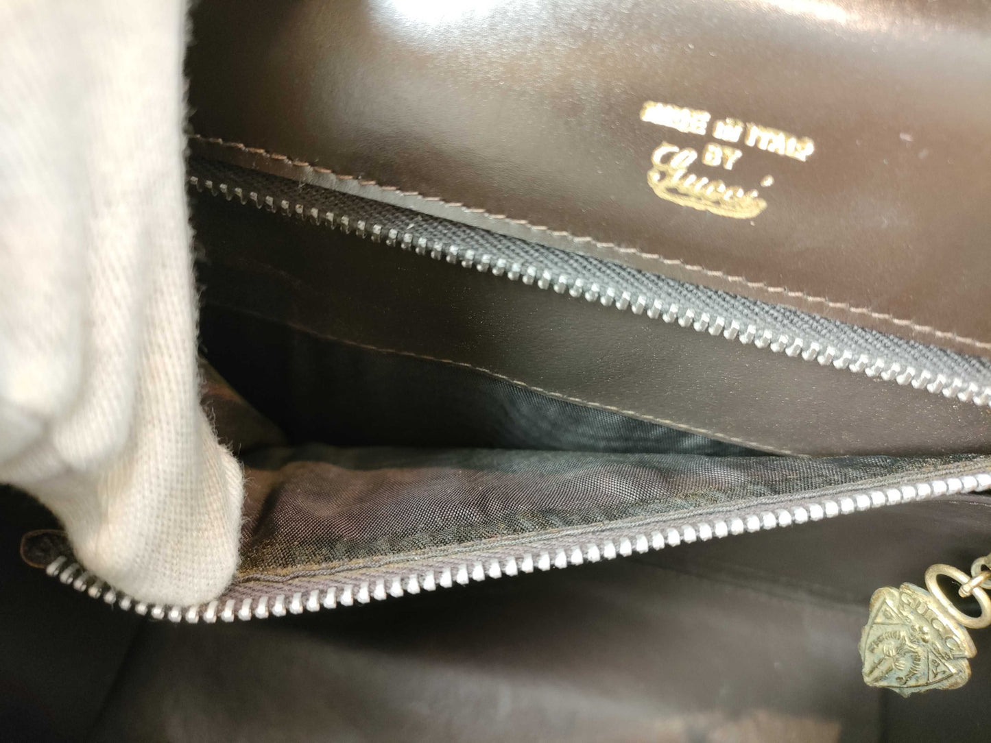 GUCCI Old Gucci Leather Handbag Brown