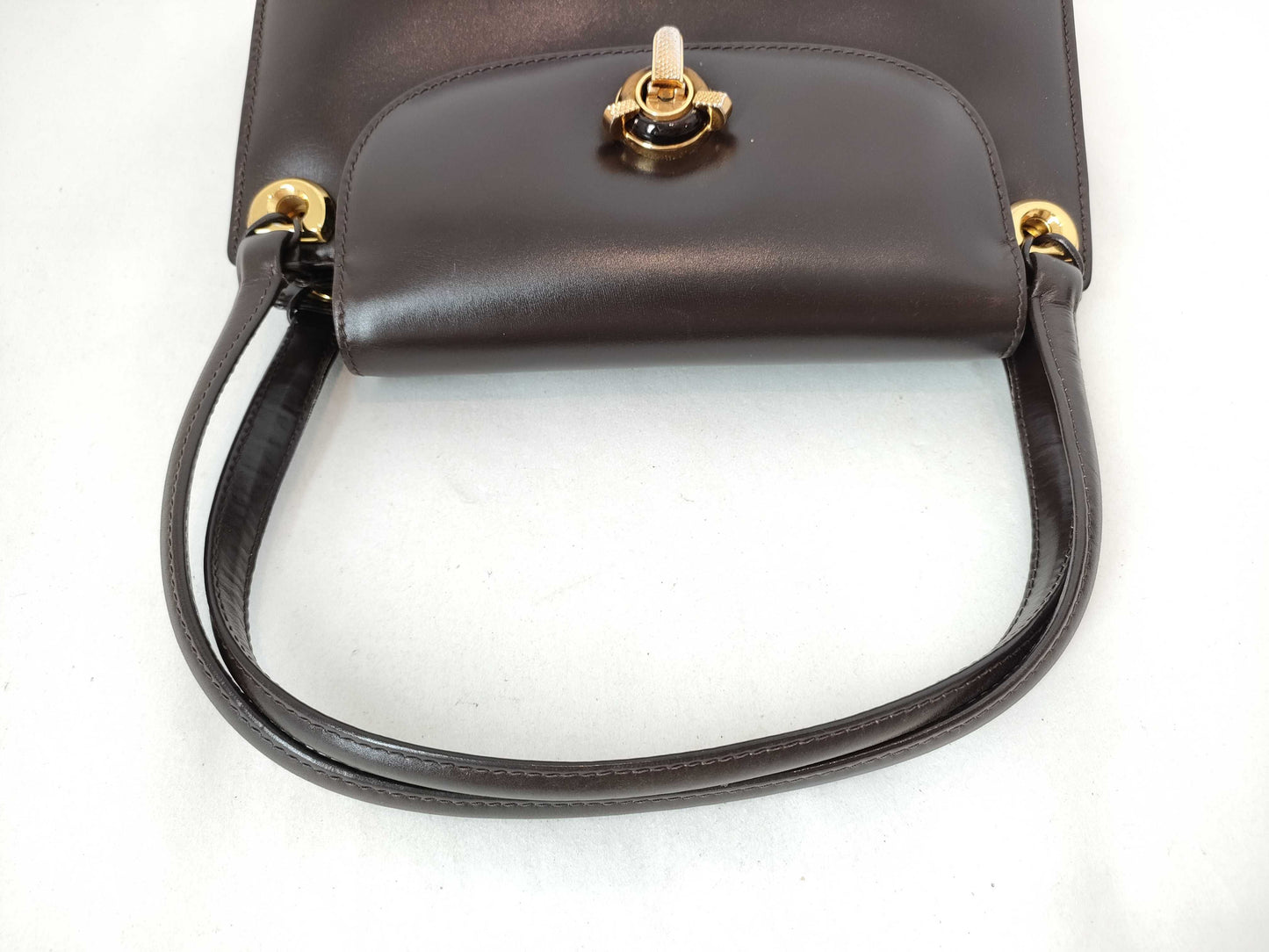 GUCCI Old Gucci Leather Handbag Brown