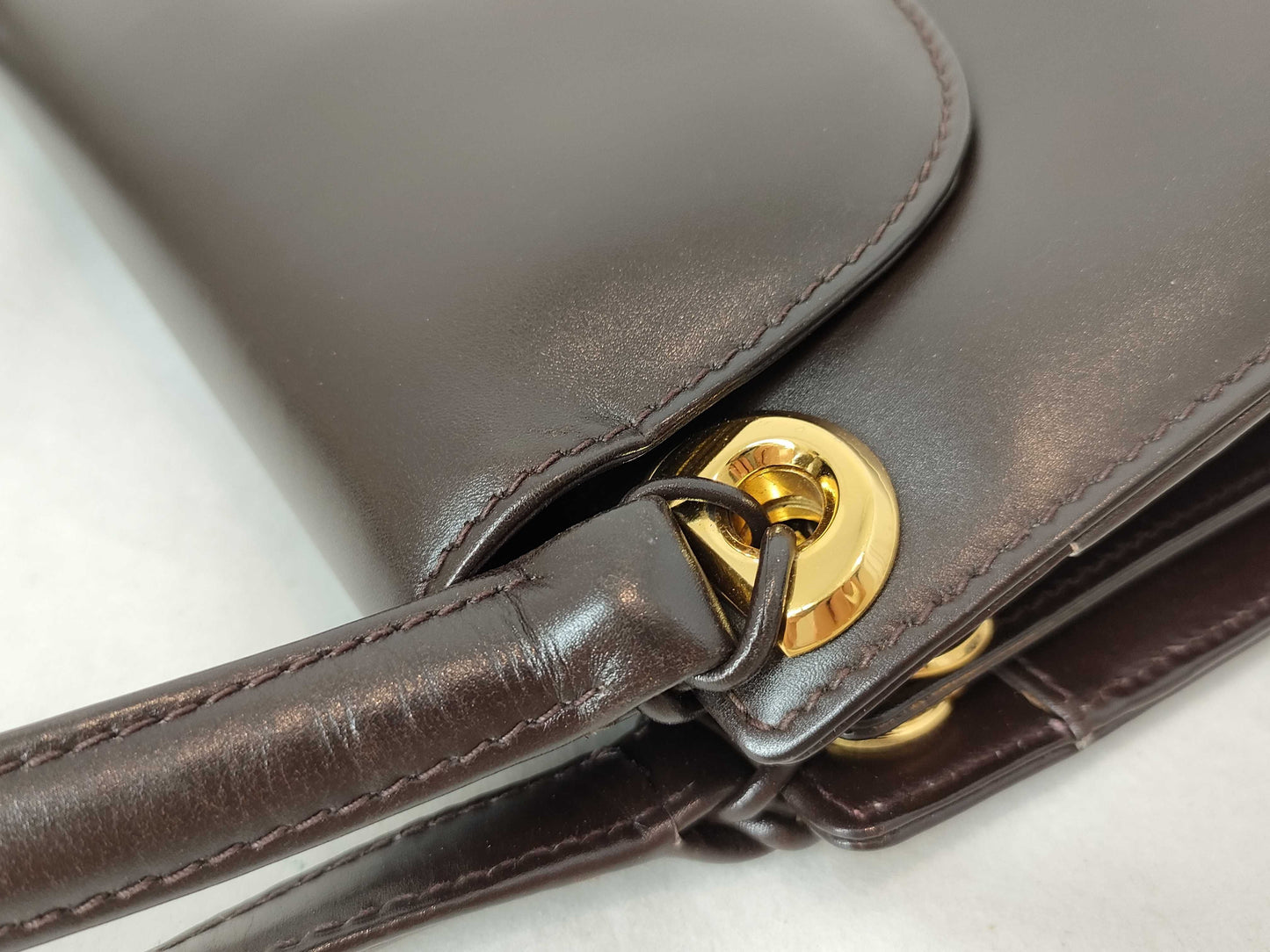GUCCI Old Gucci Leather Handbag Brown