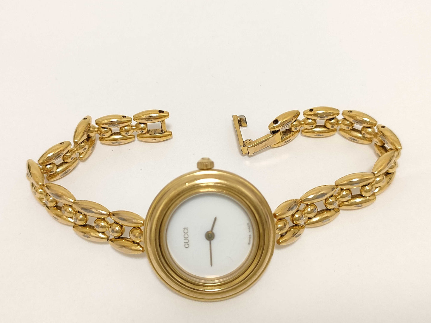 GUCCI 11/12.2 0369465 GP/QZ White Dial Women's Watch