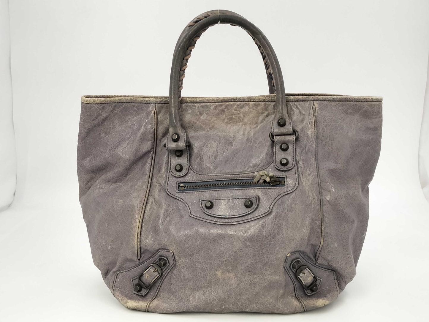 BALENCIAGA Leather Handbag 228750・4145 K・1669 Purple Handbag