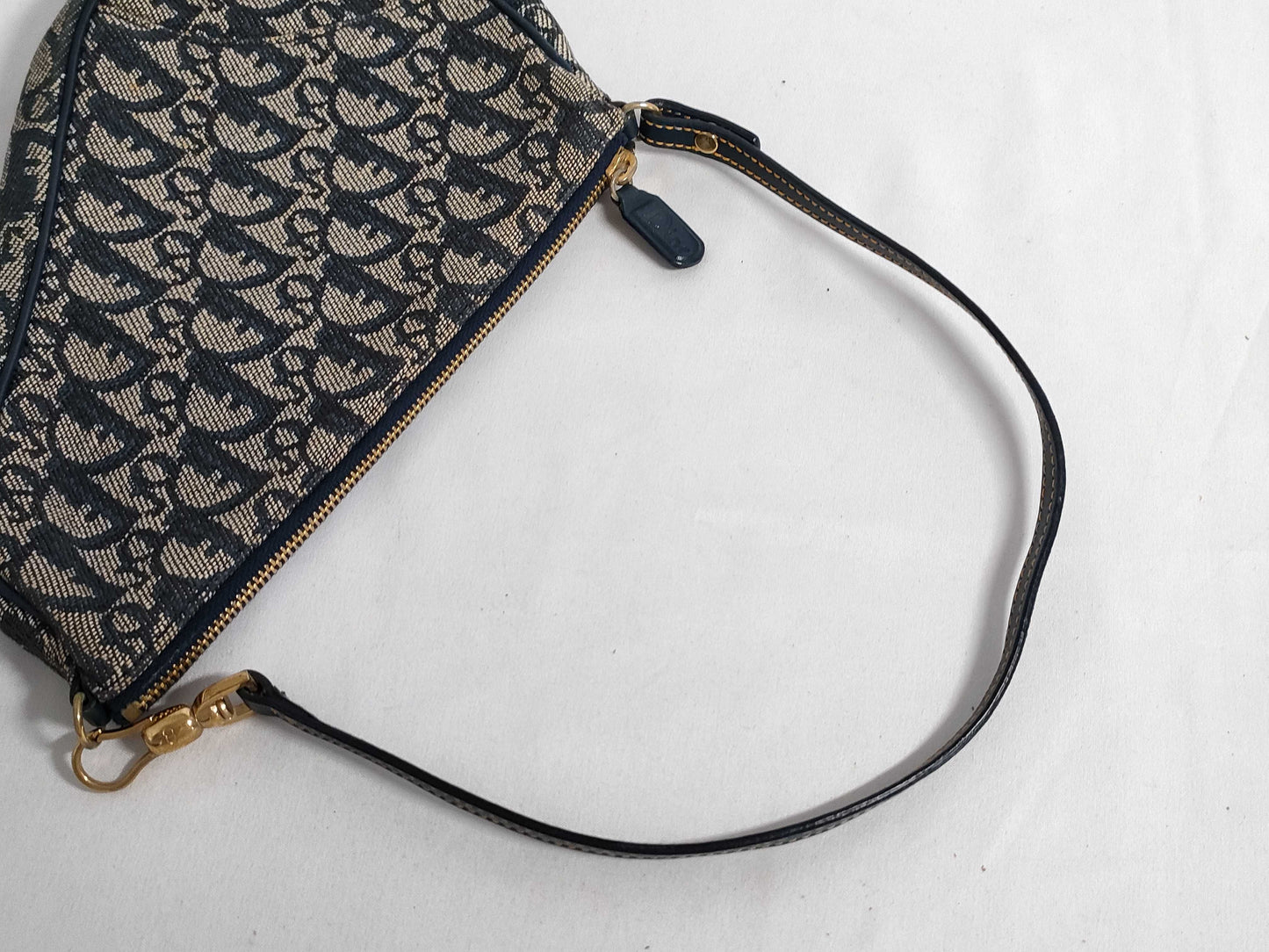Dior Trotter Christian Dior Trotter Canvas Handbag MC1021 Navy