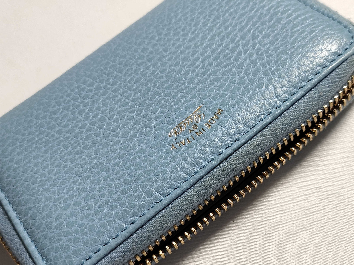 GUCCI Leather Card Case 368877/203887 Light Blue Card Case/Pass Case/Business Card Holder