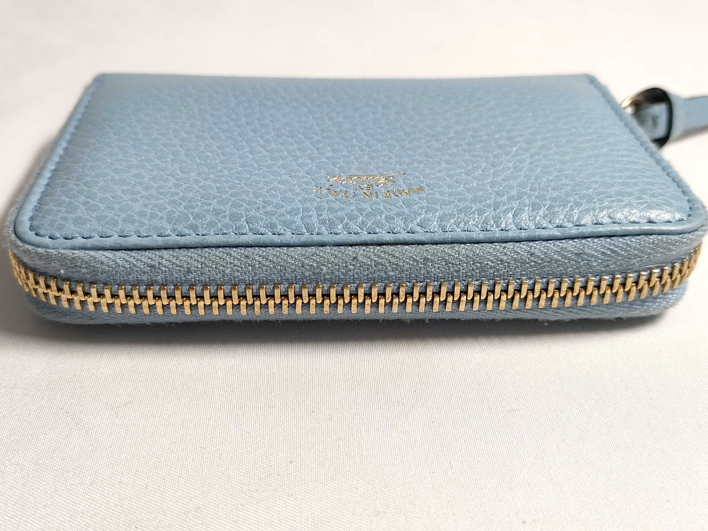 GUCCI Leather Card Case 368877/203887 Light Blue Card Case/Pass Case/Business Card Holder