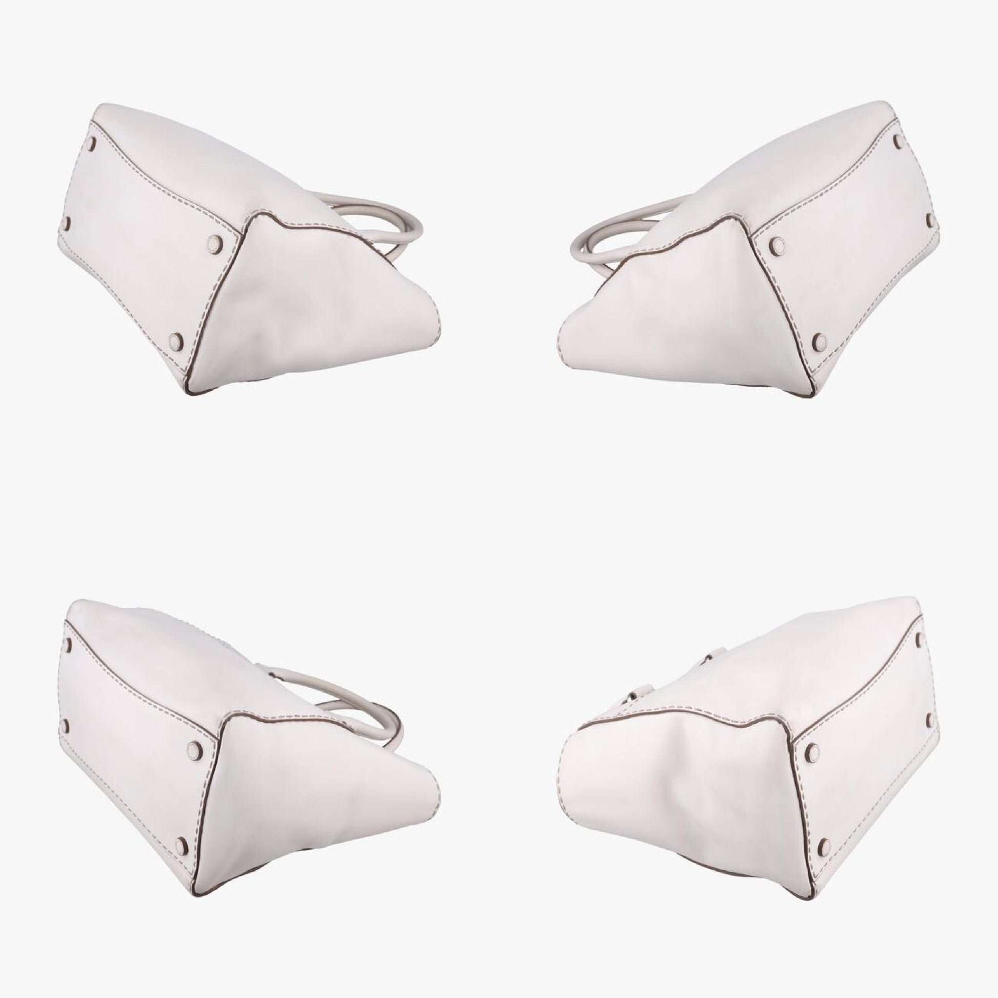 PRADA City Twin Pocket Satchel White Leather BN2857208 31/Z Handbag