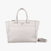 PRADA City Twin Pocket Satchel White Leather BN2857208 31/Z Handbag